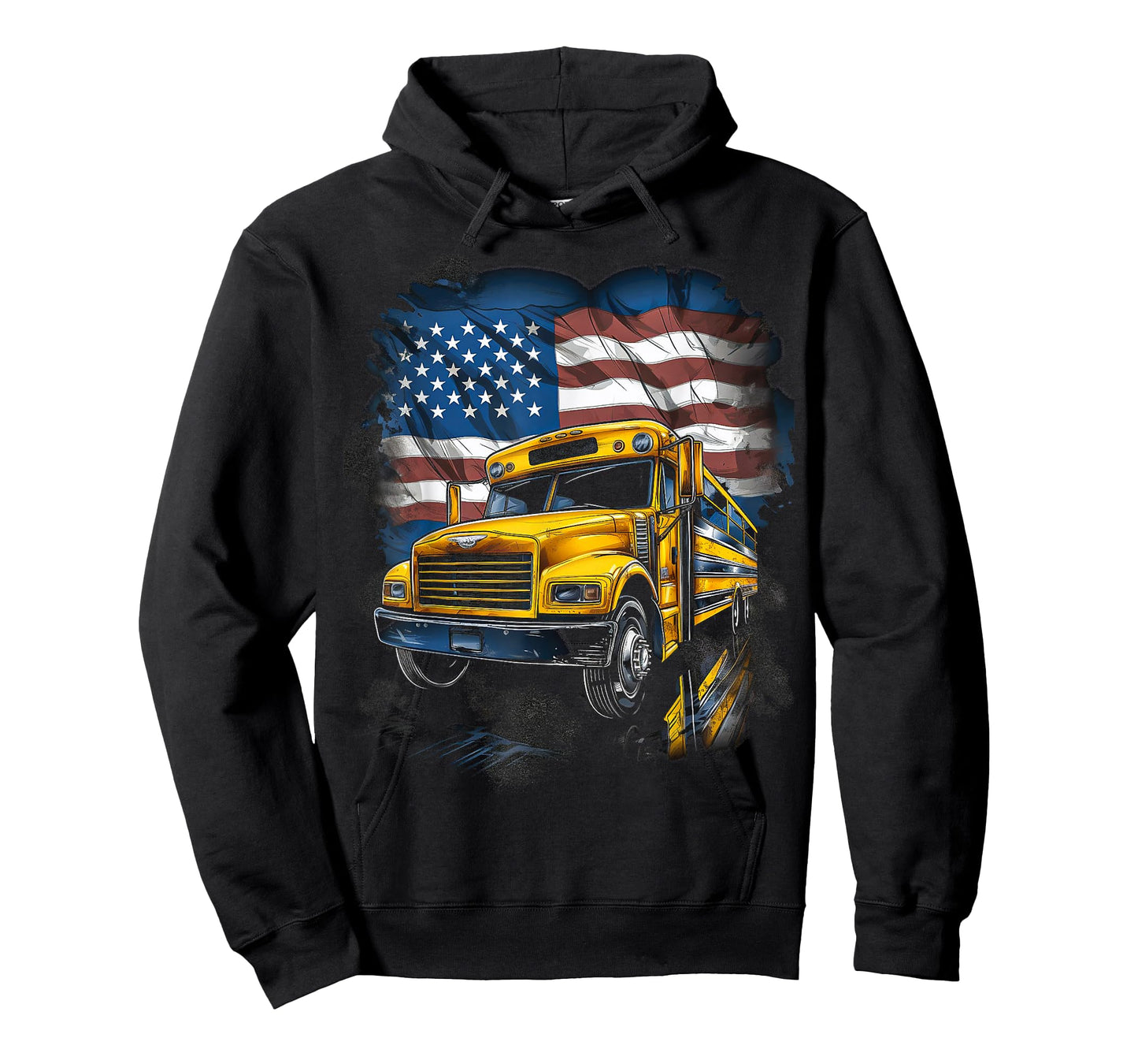 School Bus Driver Usa American Flag Funny Bus Driver T-Shirt