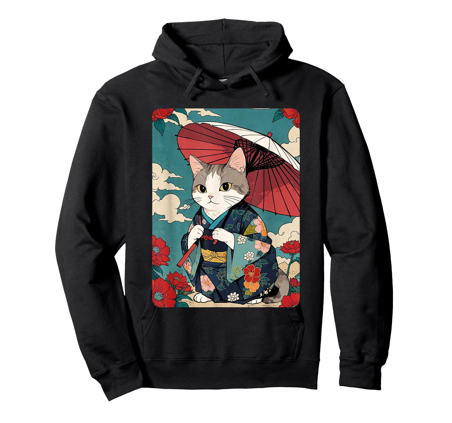 Cute Geisha Cat Japanese Cat Retro Neko Vintage Art Ukiyo-e Men Women Girls Kids T-Shirt