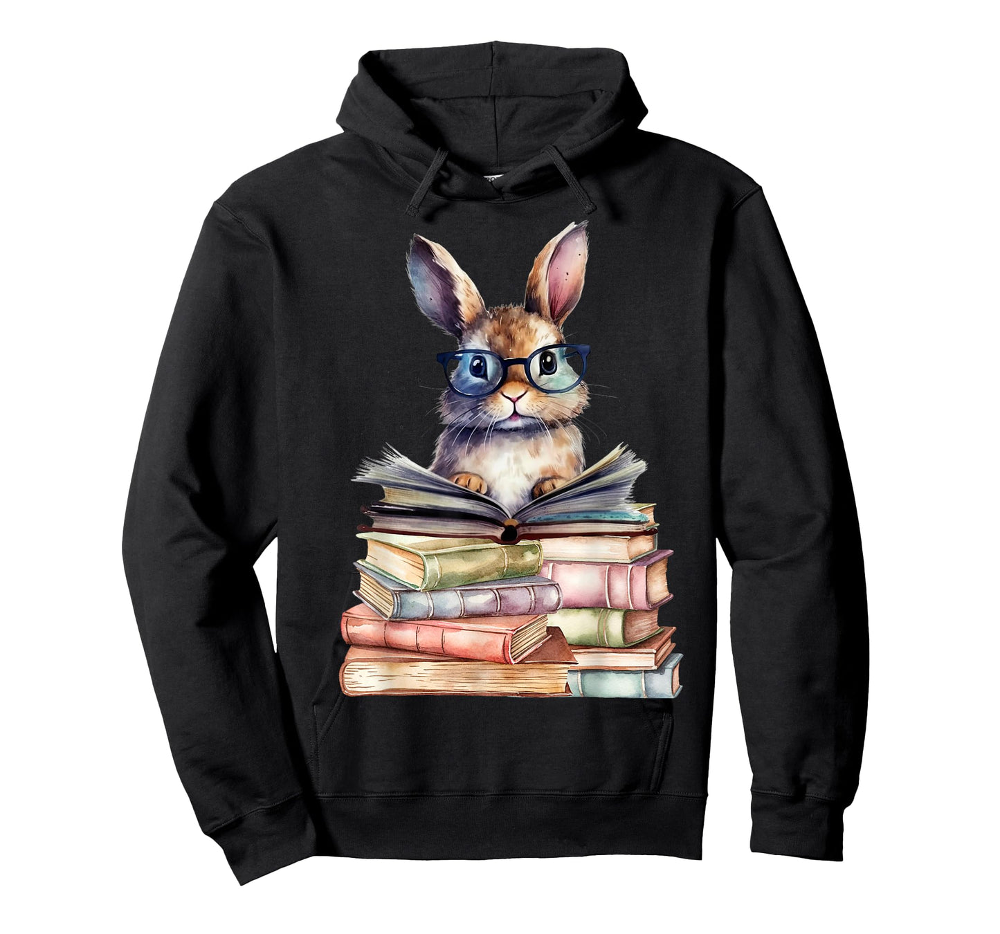 Cute Reading Bunny with Glasses Books Bookworm Reader Book T-Shirt