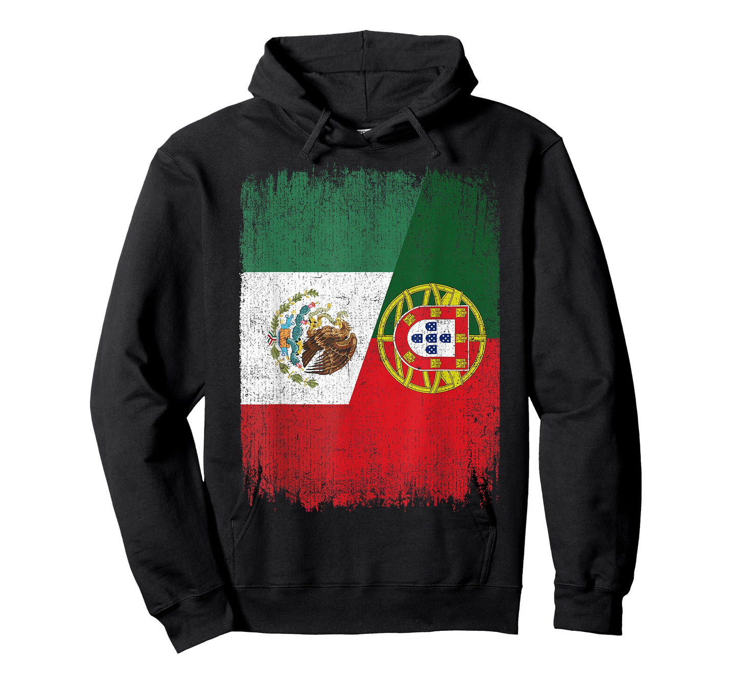 Half Mexico Portugal Flag Mexican Portuguese Roots T-Shirt