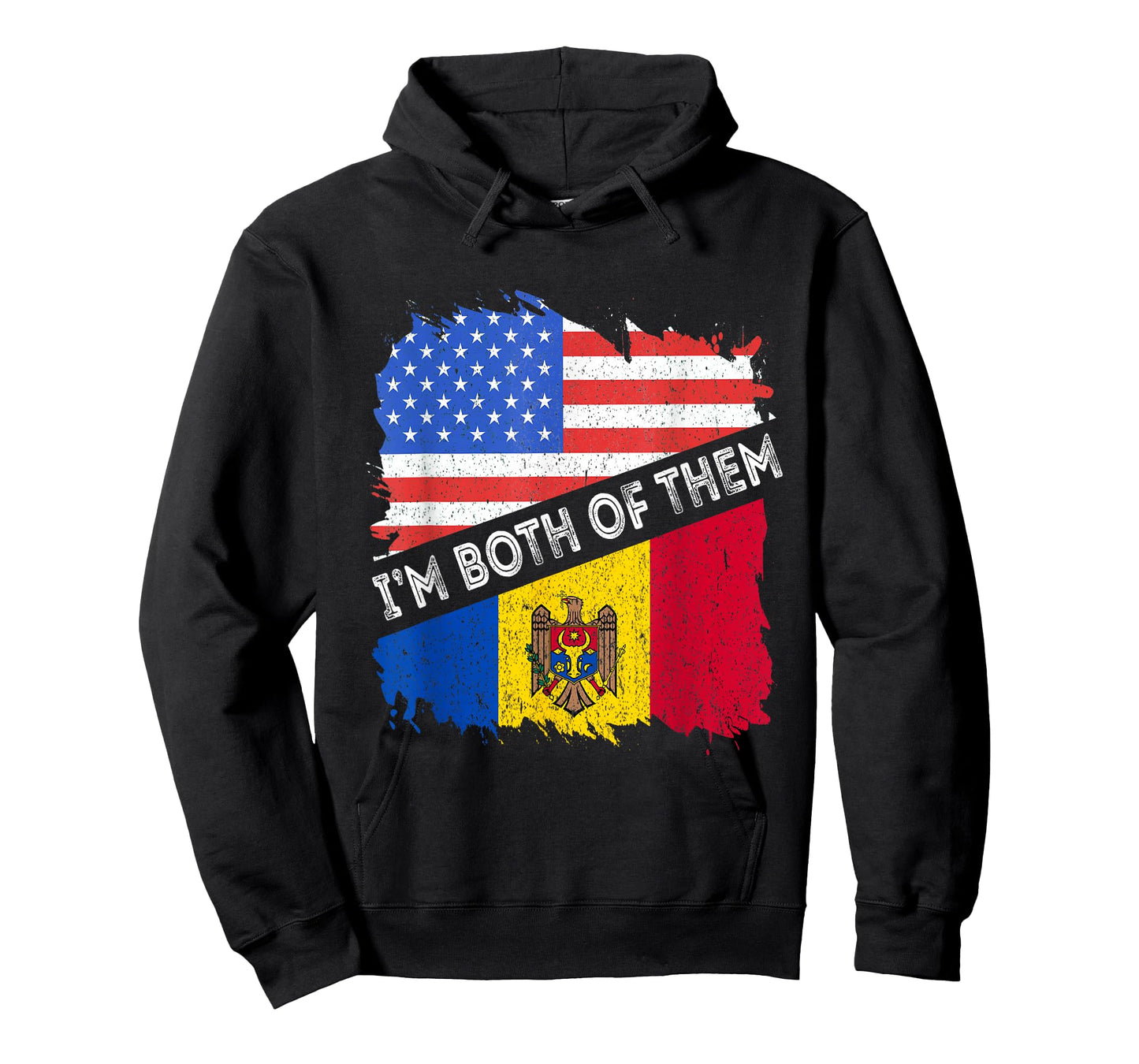 Moldova Flag I'm Both Of Them USA America Moldovan Roots T-Shirt