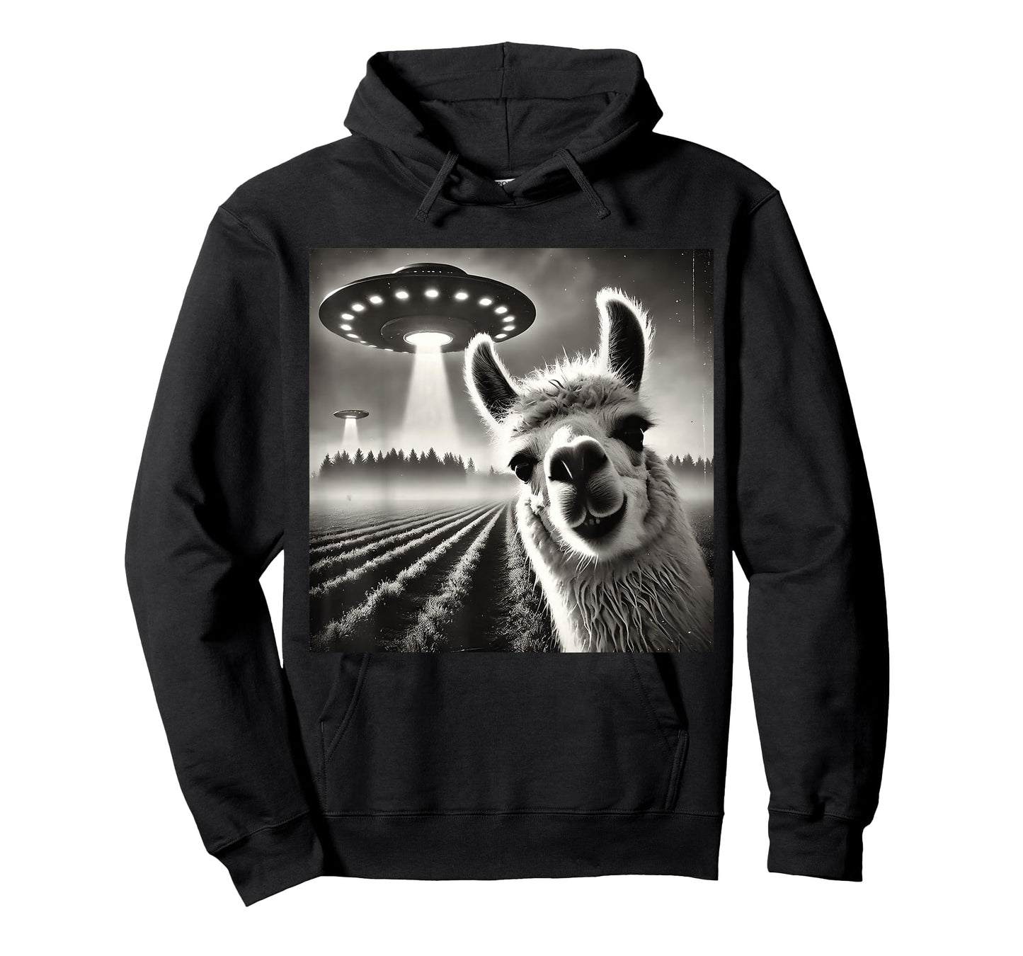 Funny Llama Alpaca Selfie UFOs T-Shirt