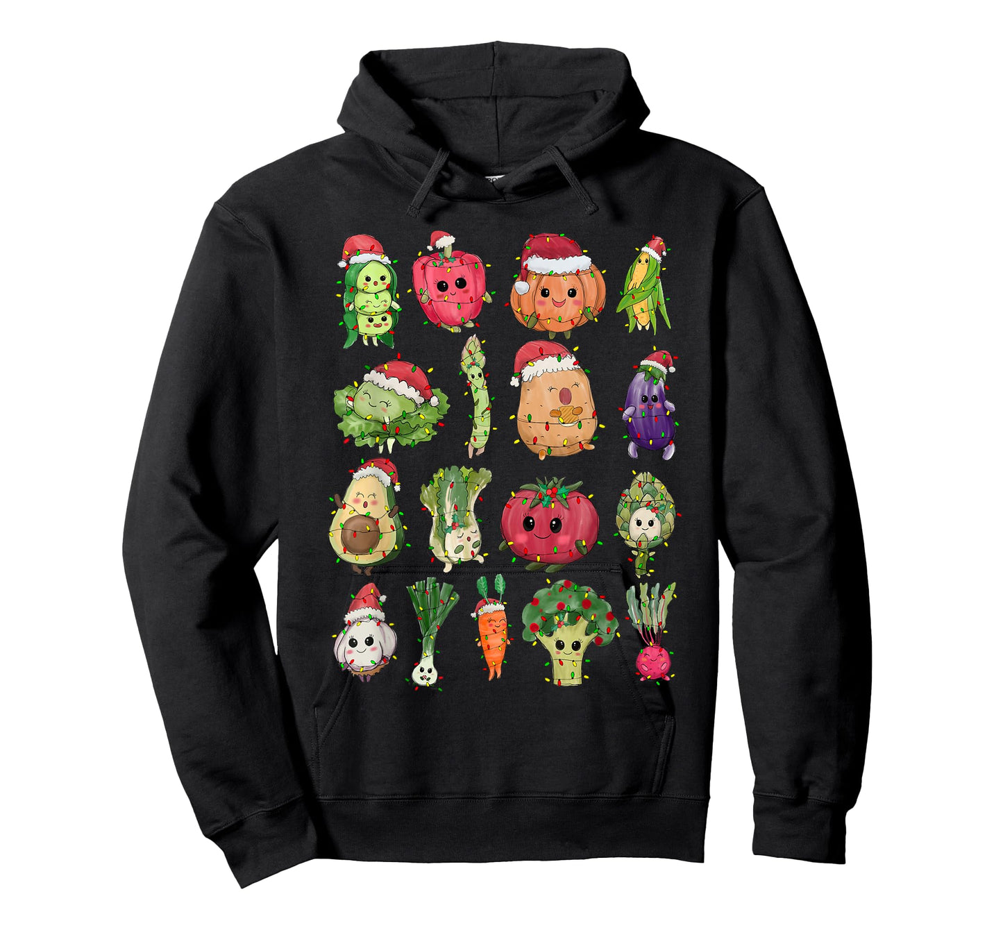 Christmas Lunch Lady Vegetable Food Christmas Tree Funny Xmas Vegan T-Shirt - Women's Black Small Fitted Short Sleeve T-Shirt