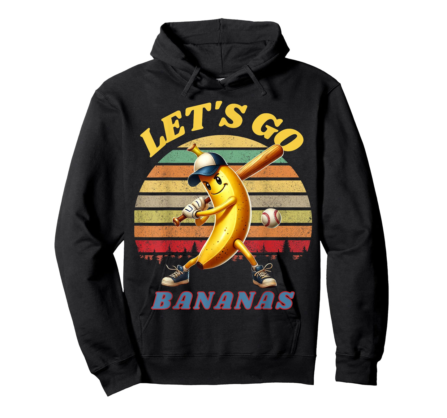 Lets Go Bananas Banana Playing Baseball Baseball Player Gift T-Shirt
