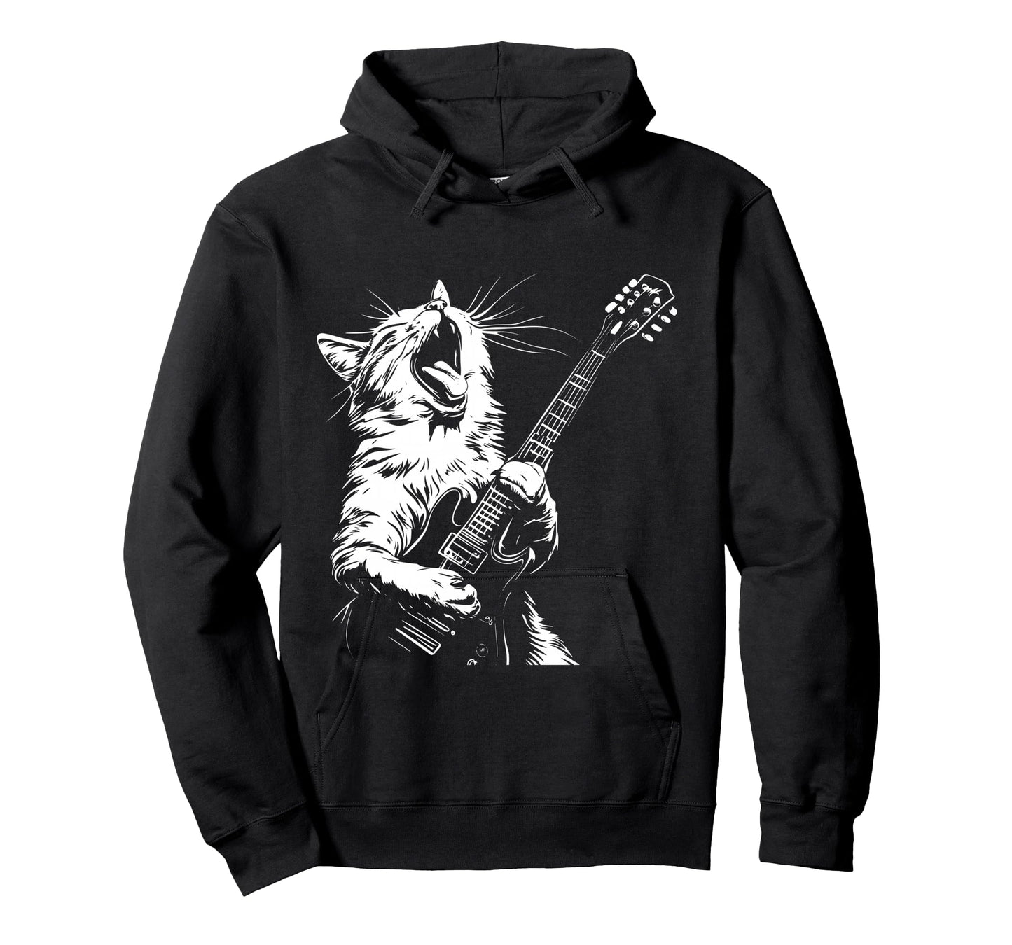 Funny Cat Playing Guitar Long Sleeve T-Shirt