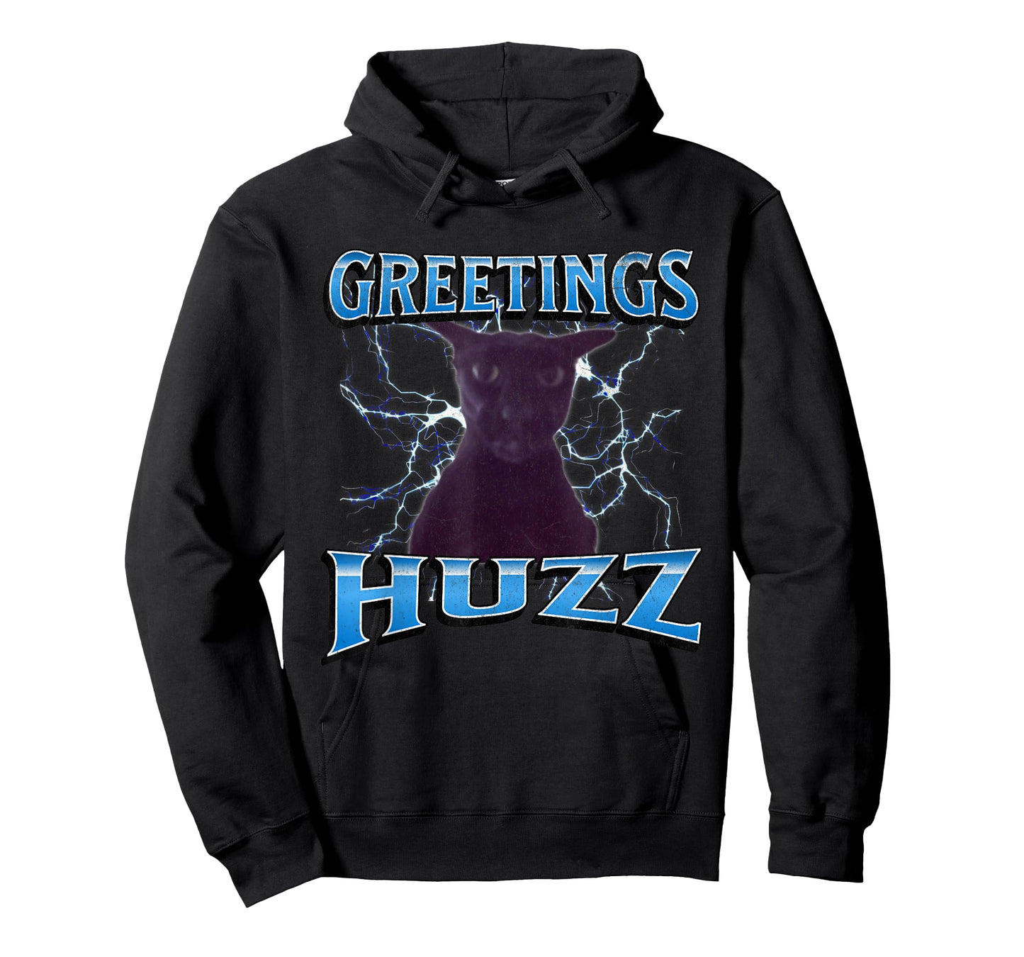 Greetings Huzz Funny Larry Cat Meme Bootleg Graphic T-Shirt for Men Women