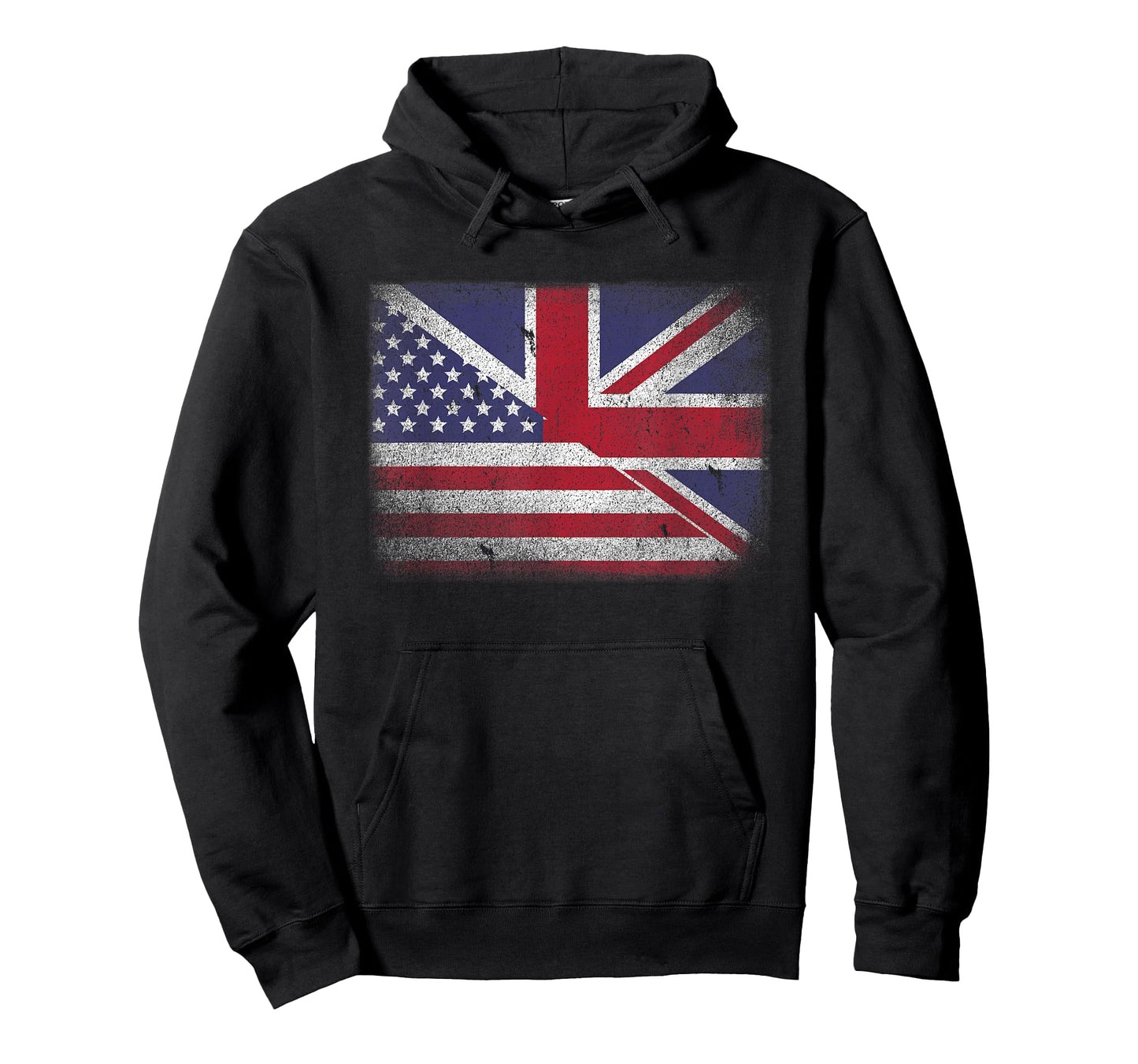 Vintage Half American Half British Flag Great Britain USA T-Shirt