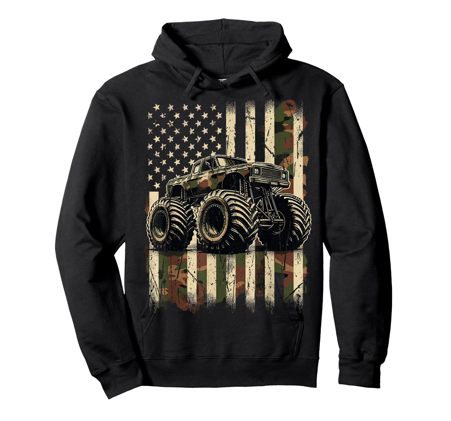 Monster Truck USA Flag 4th July T-Shirt
