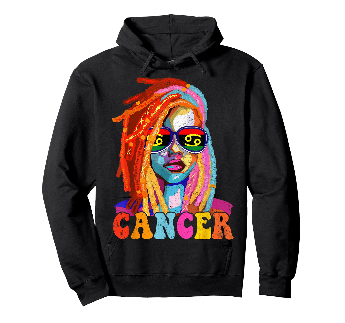 Cancer Queen African American Loc'd Women Zodiac Sign T-Shirt