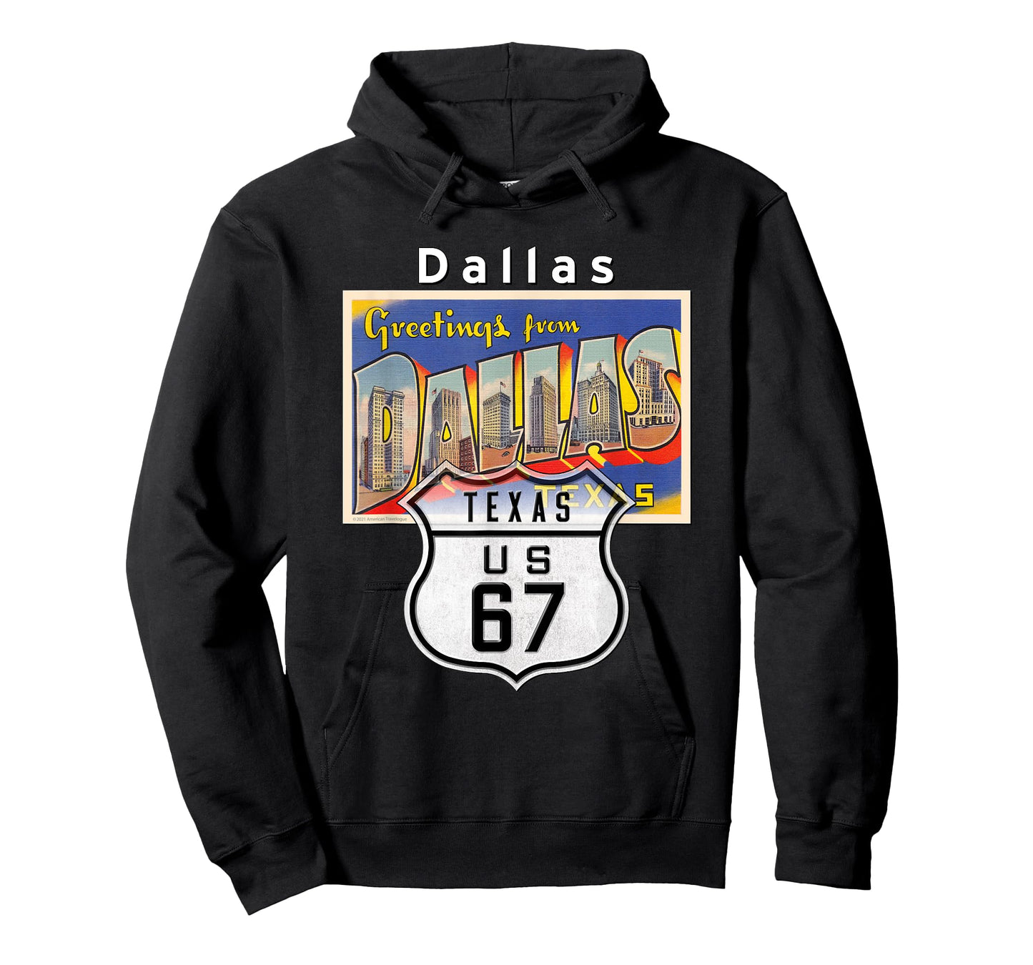 Dallas Texas TX Highway US 67 Large Letter Travel Postcard T-Shirt