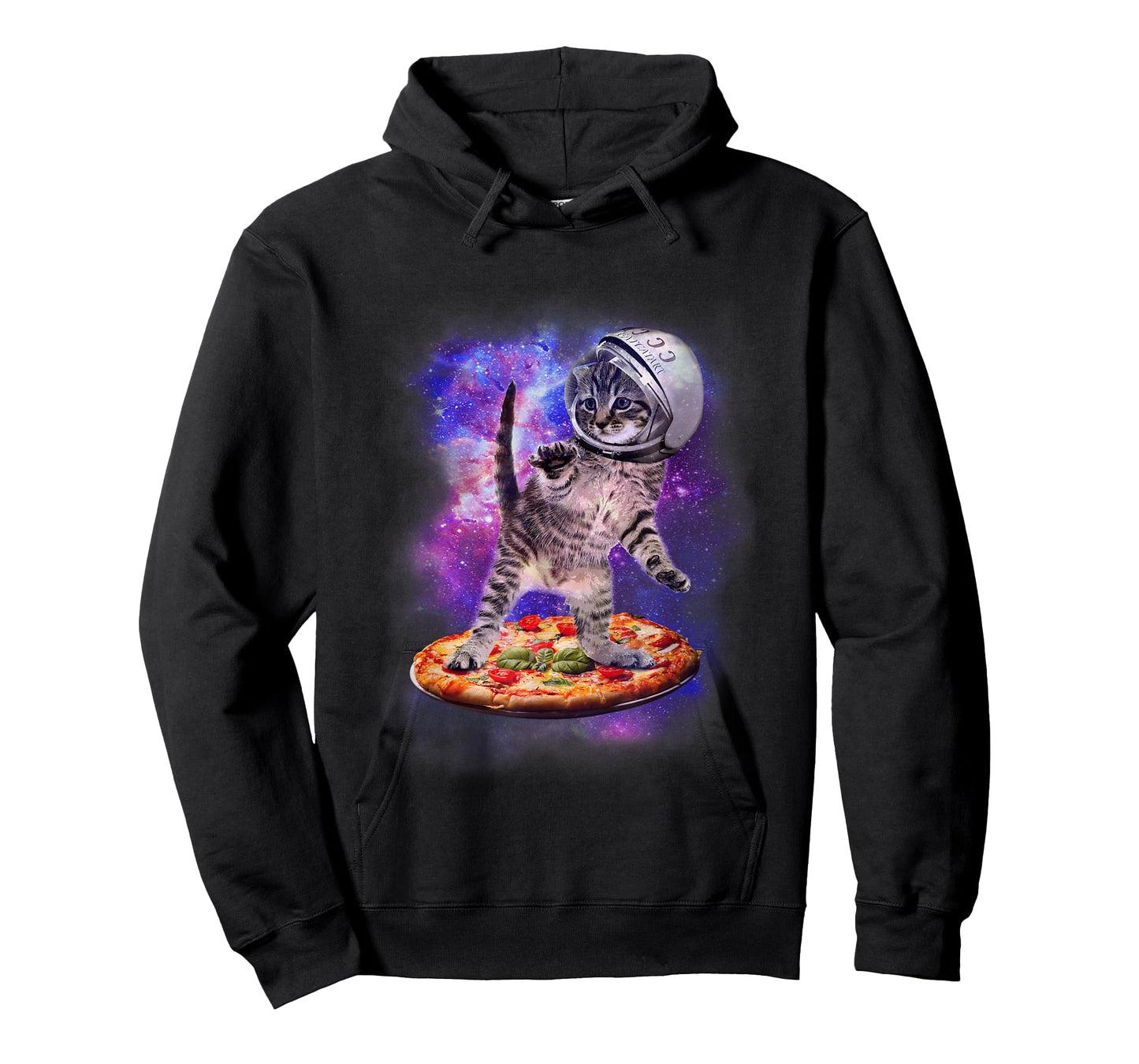 Funny Cat Flying A Pizza Astronaut Kitten Space T-Shirt