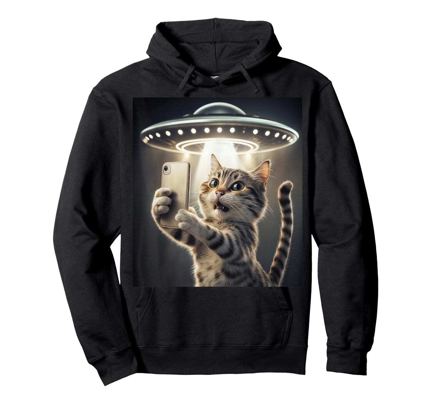 Cat Taking A Selfie With A UFO Cute And Funny T-Shirt
