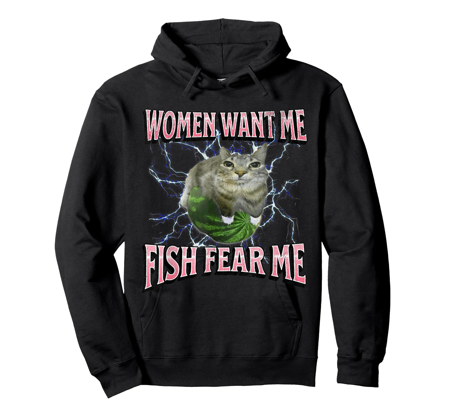 Women Want Me Fish Fear Me Funny Cat Meme Bootleg Graphic T-Shirt