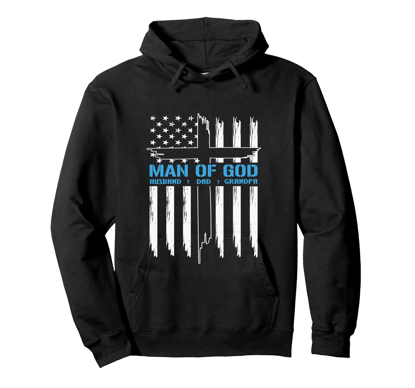 Man Of God Cross American Flag Jesus Christian Tee Long Sleeve T-Shirt