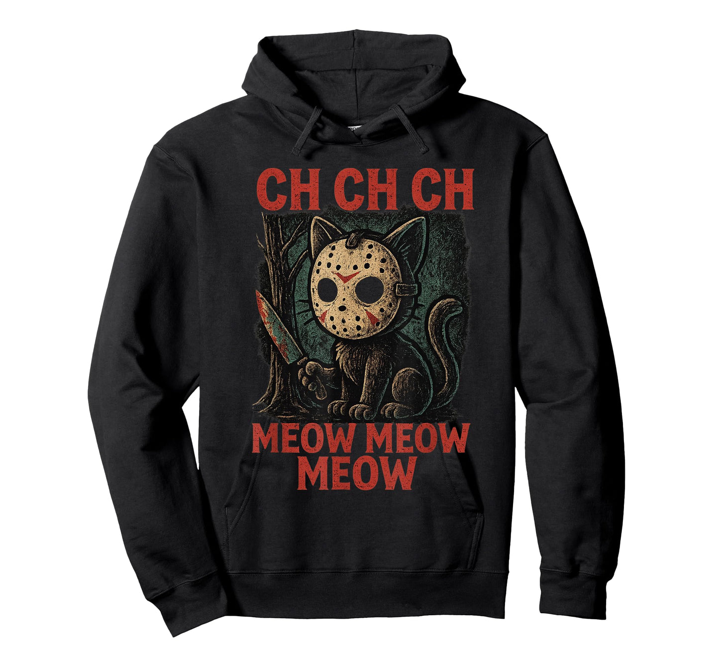 Ch Ch Ch Meow Meow Meow – Funny Cat Horror Halloween Grunge T-Shirt