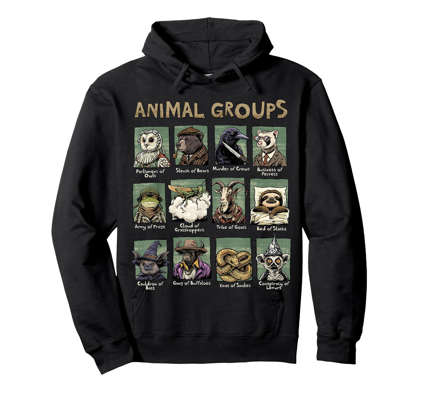 Animal Groups Unveiled - Educational Wildlife Design T-Shirt