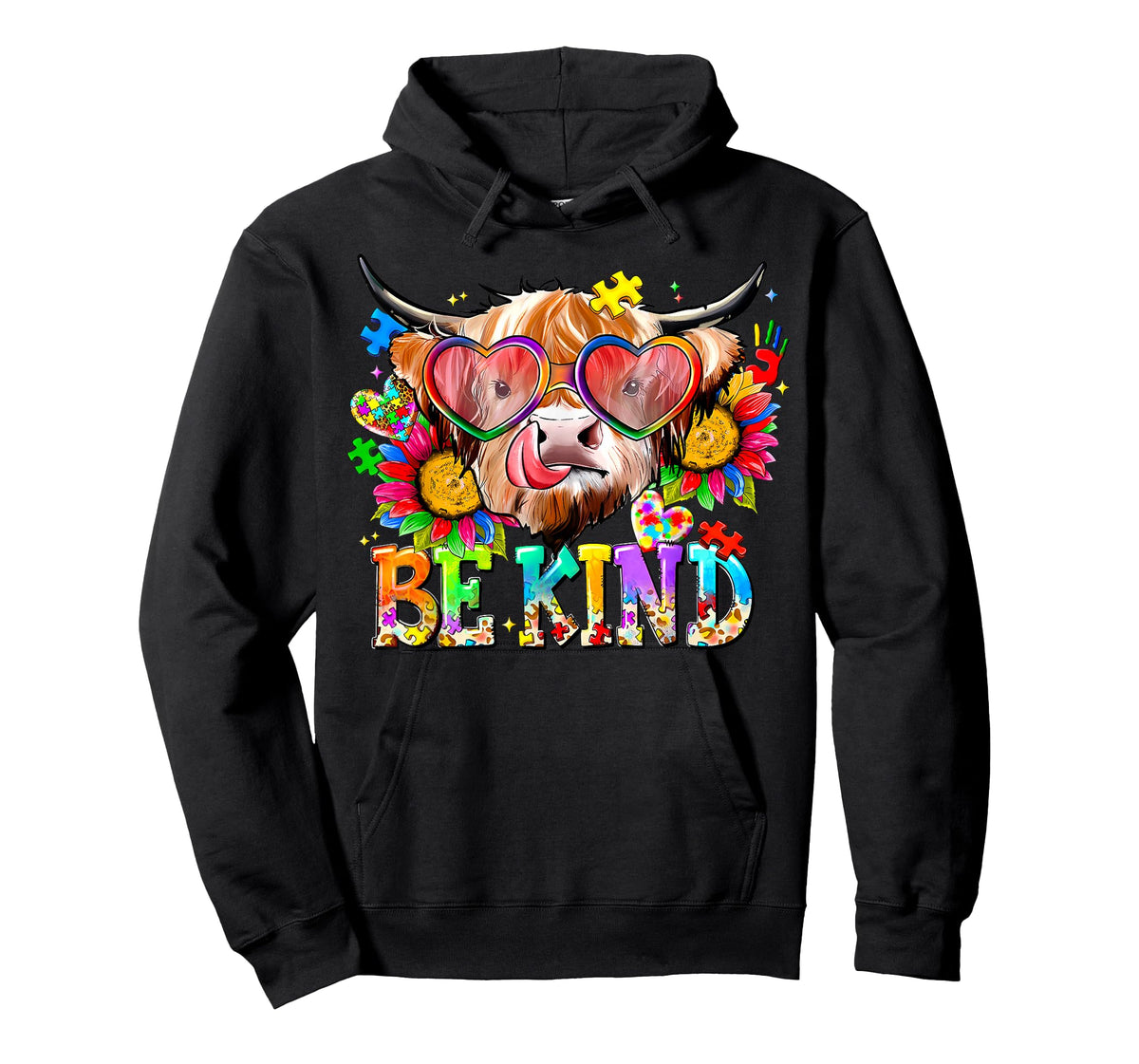 Be Kind Highland Cow Autism Awareness Inspirational Teacher T-Shirt