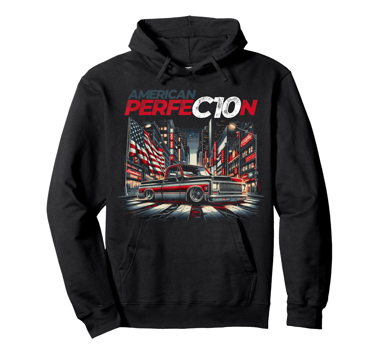 C10 Truck City Scene American Perfection C10 Truck Fleetside T-Shirt