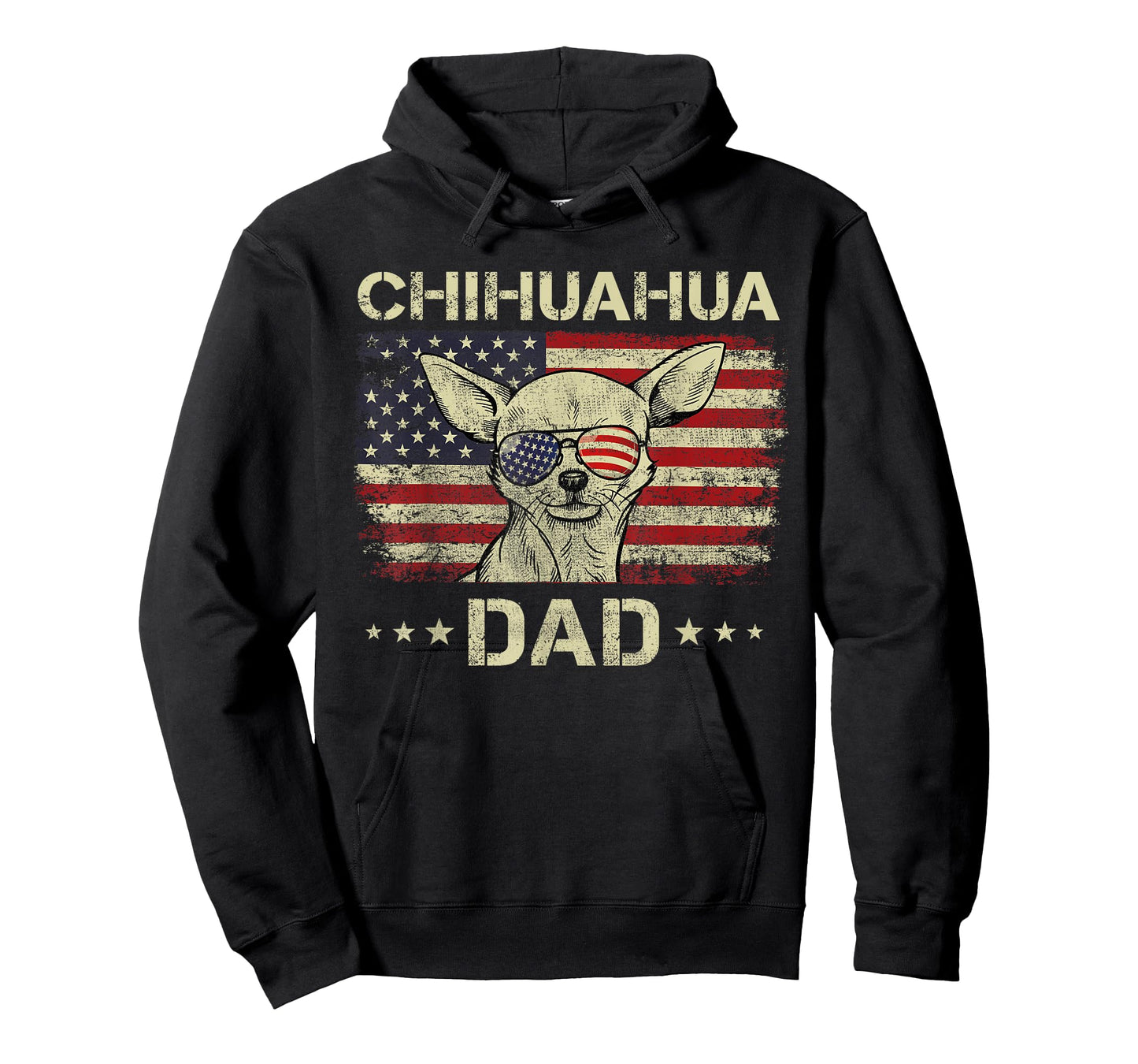Chihuahua Dad Dog Lovers American Flag 4th Of July T-Shirt for Women Men