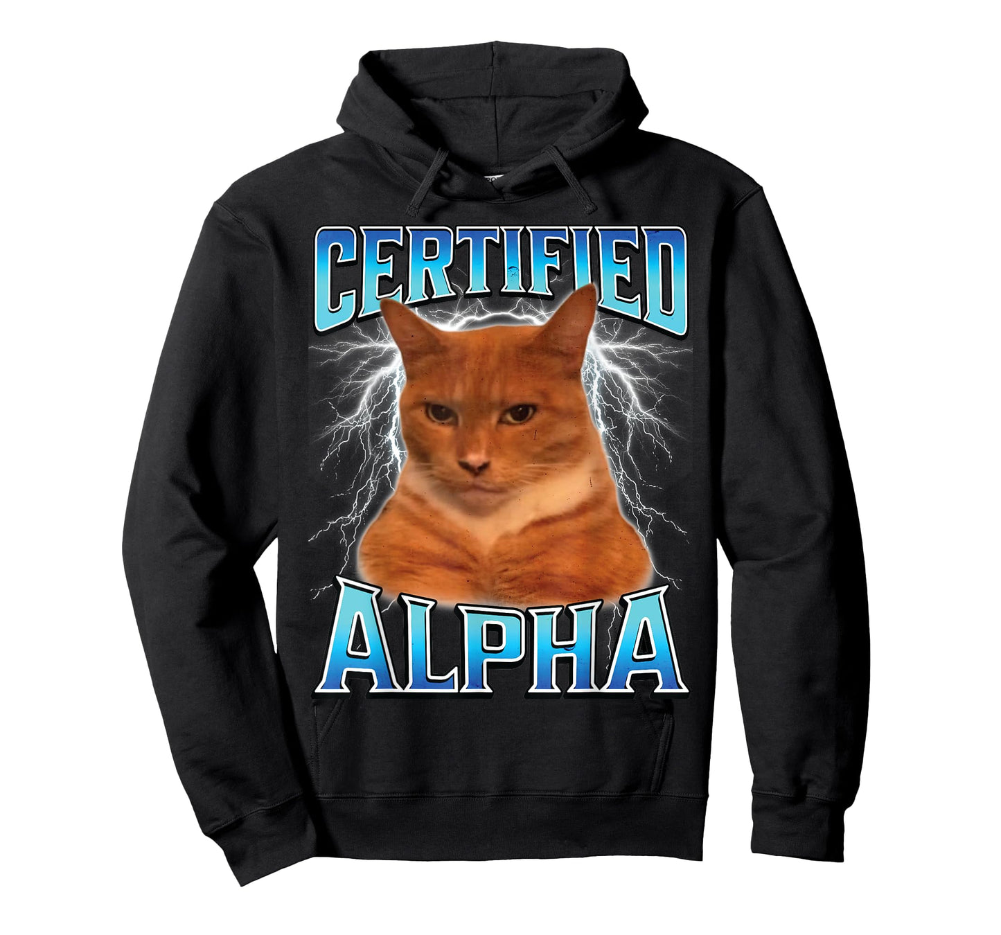 Certified Alpha Funny Staring Cat Meme Sarcastic Silly Cat T-Shirt for Men Women Kids