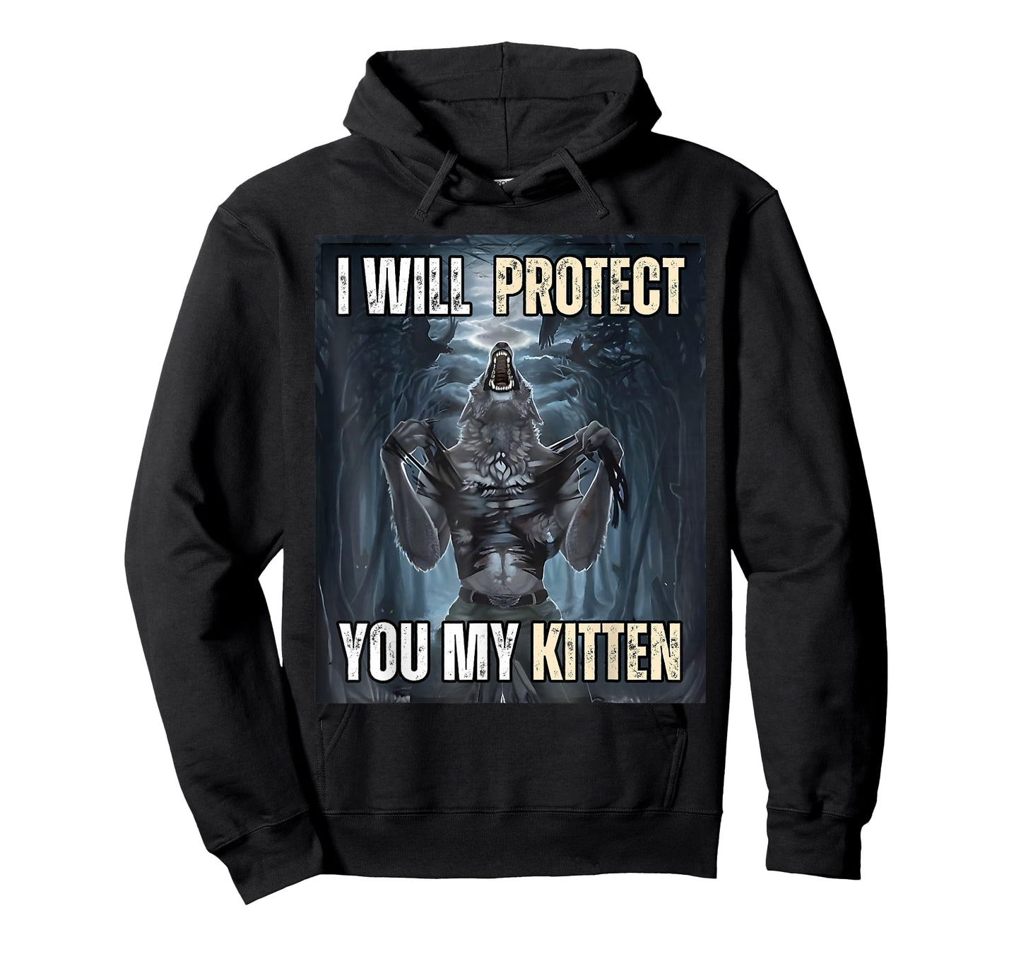 I'll protect you my kitten T-Shirt, Small, Black