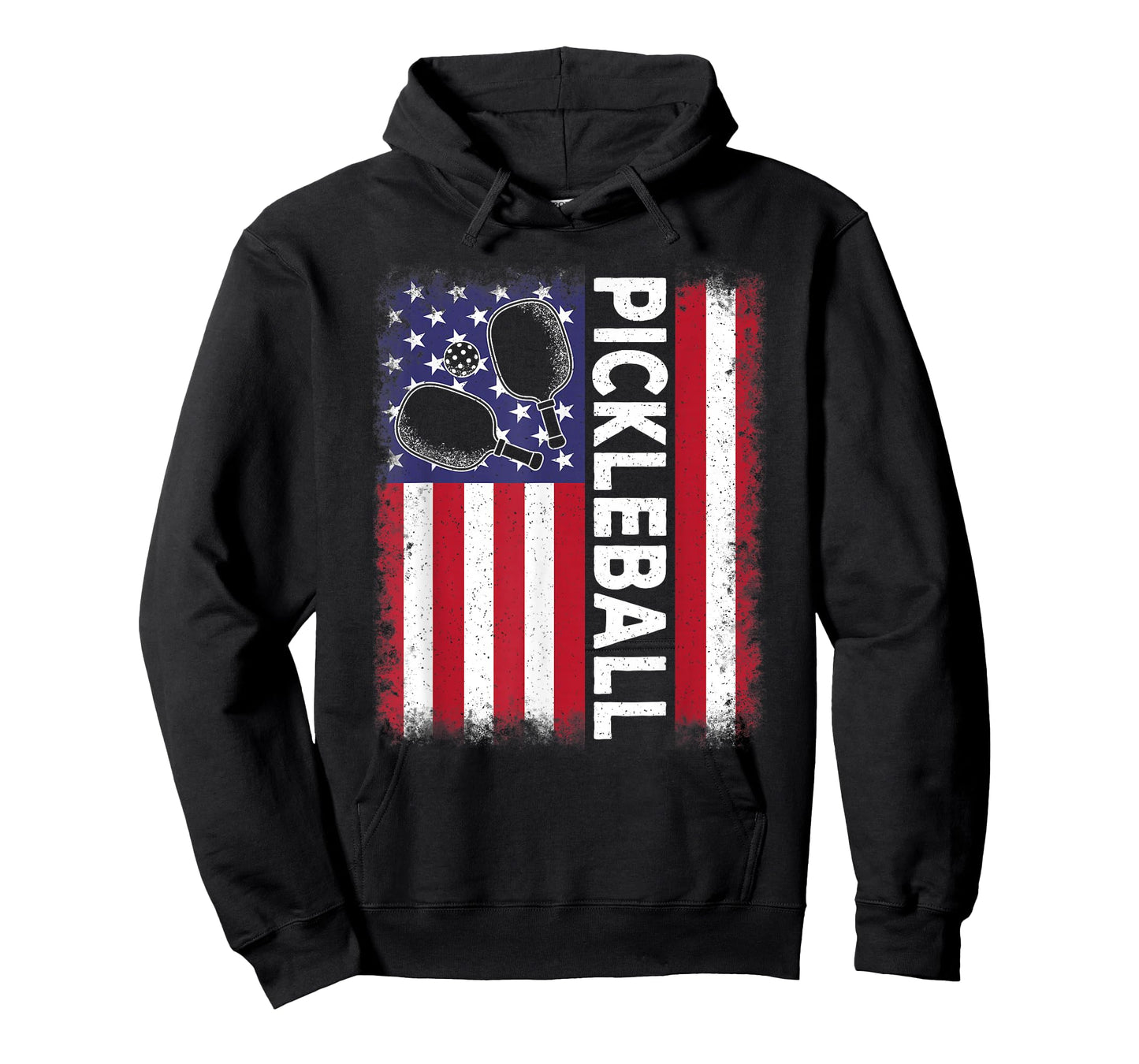 Pickleball American Flag Funny Pickleball Vintage Men Women T-Shirt