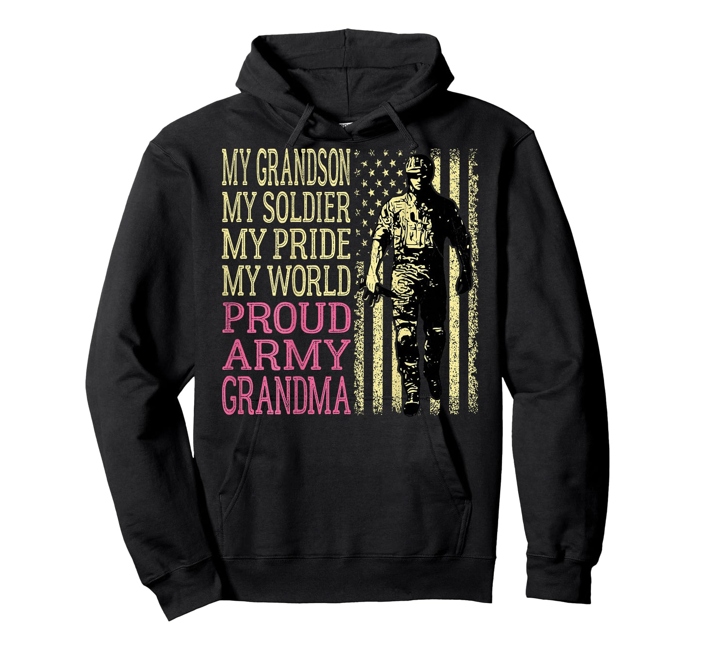 My Grandson My Soldier Hero Proud Army Grandma US Military T-Shirt