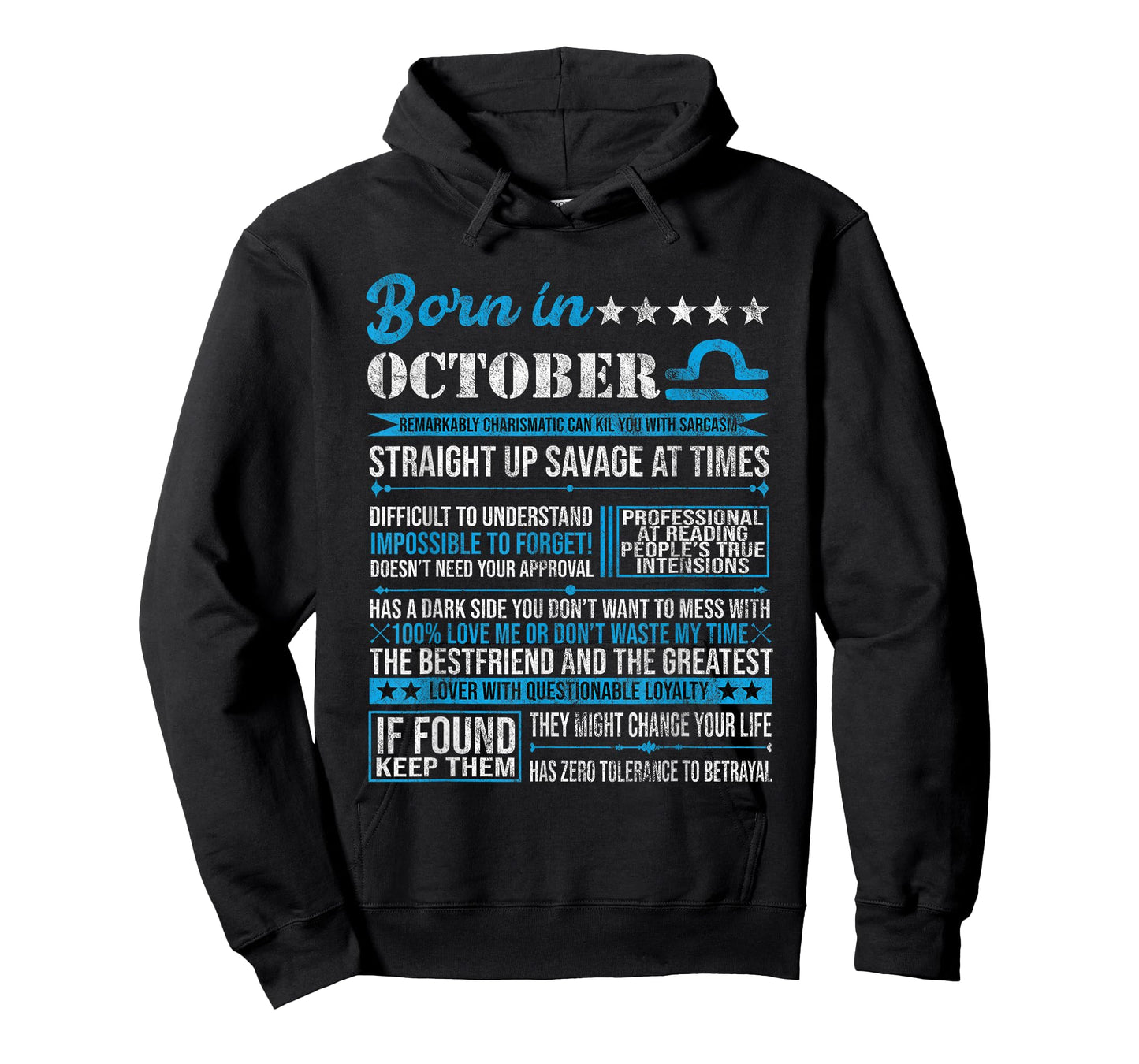 Born in October Libra Horoscope Birthday Gift T-Shirt