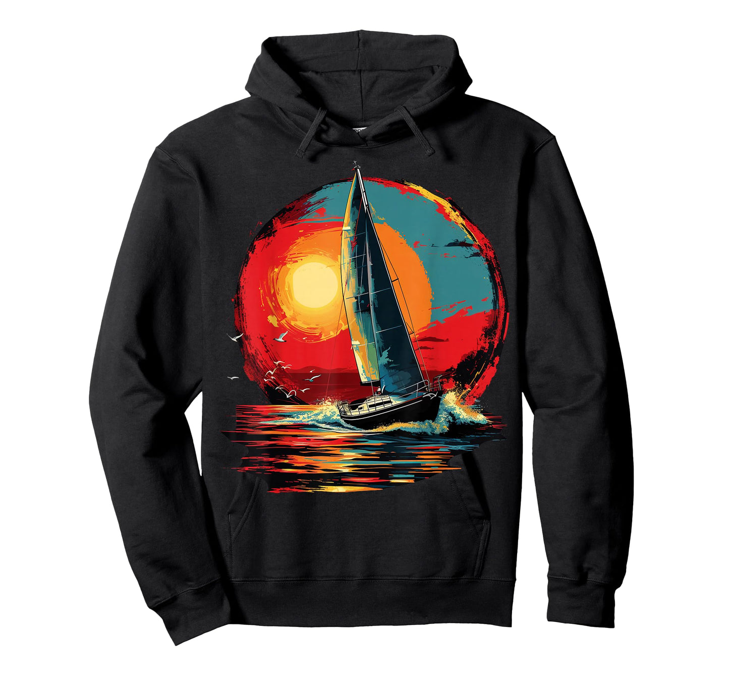 Colorful painted Sailboat on artistic Sailing T-Shirt