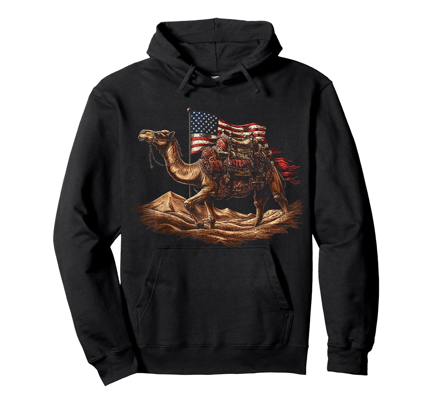 Patriotic Camel American Flag 4th of July Art T-Shirt