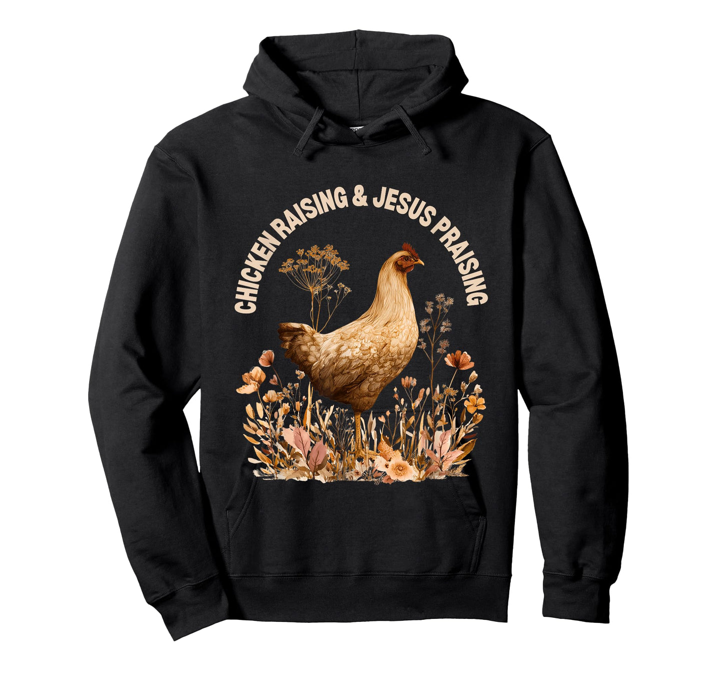 Chicken Raising Jesus Praising Faith Boho Flowers Christian T-Shirt