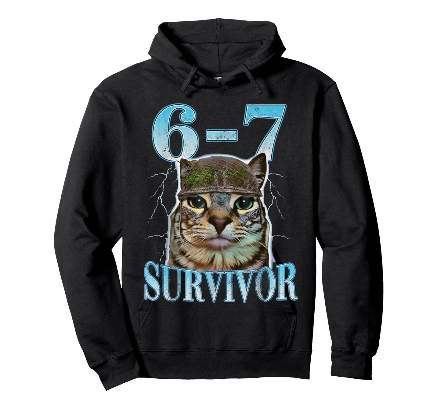 Funny Saying 67 Cats Tummy Ache Survivor Cat Meme six Seven T-Shirt