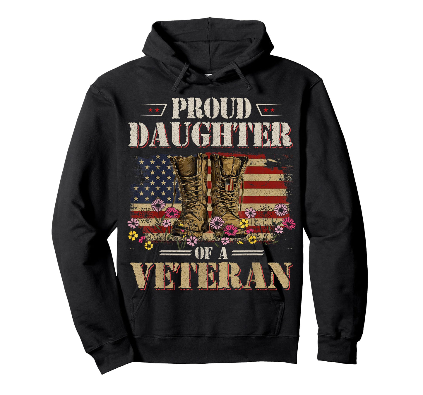 Proud Daughter of A Veteran American Flag Military Gifts T-Shirt