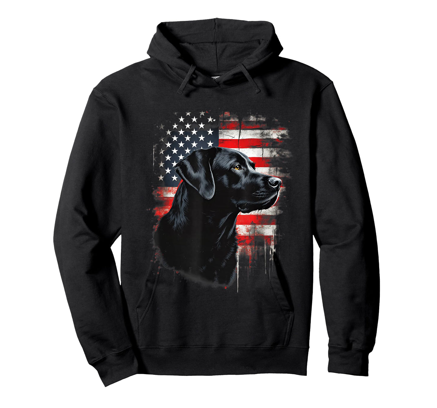 Black Lab Patriotic American Flag Black Labrador Lovers T-Shirt
