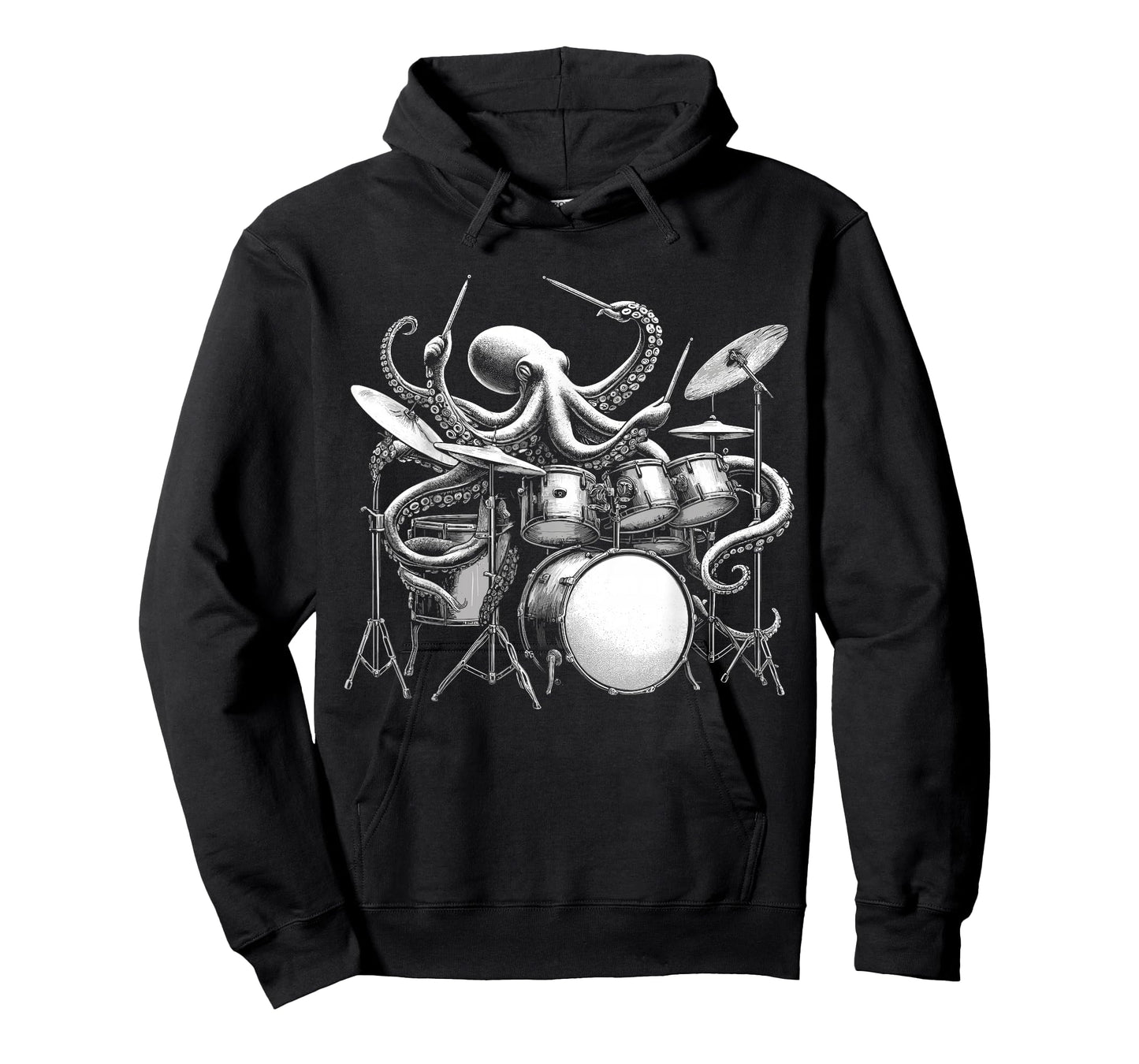 Octopus Playing Drums Retro Drummer T-Shirt