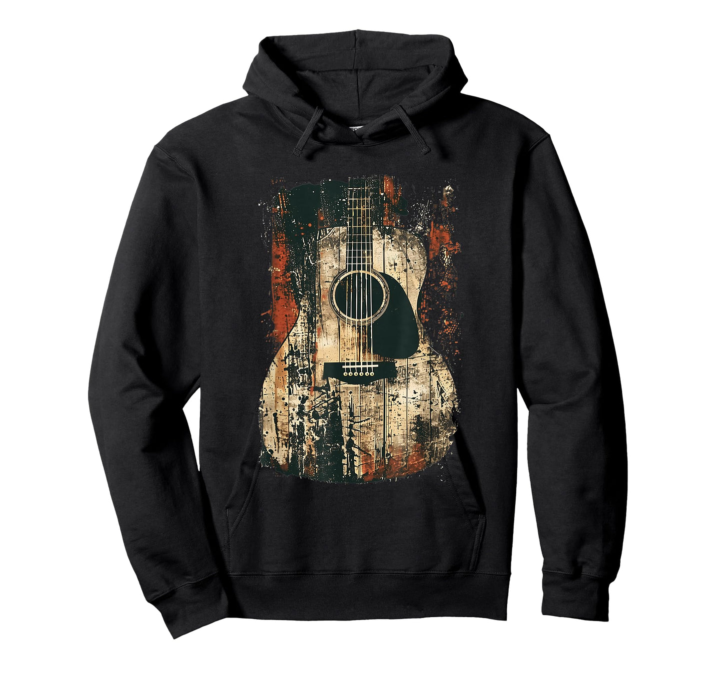 Acoustic Guitar, Vintage, Distressed, Rock & Roll Music T-Shirt