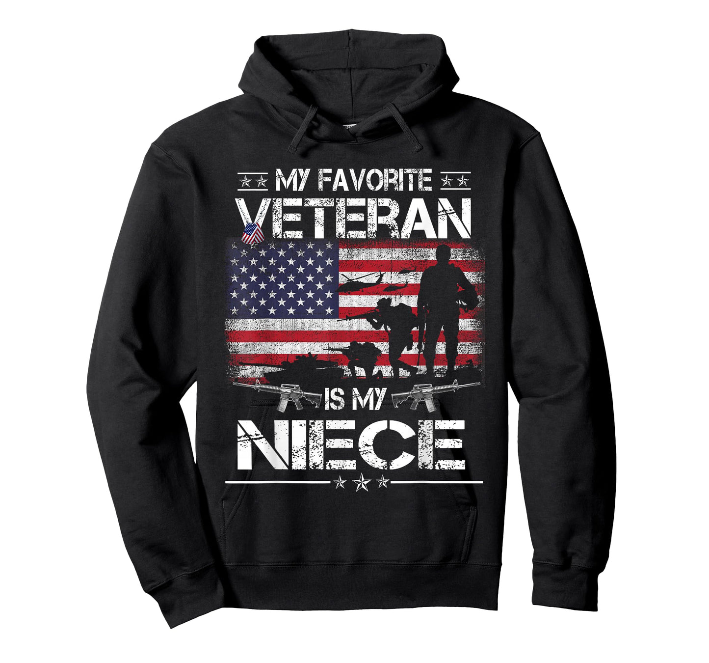 My Favorite Veteran Is My Niece - Flag Mother Veterans Day T-Shirt