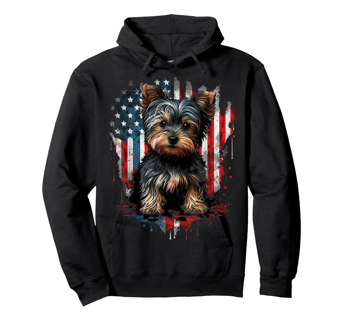 USA 4th of July Patriotic American Yorkshire Terrier T-Shirt