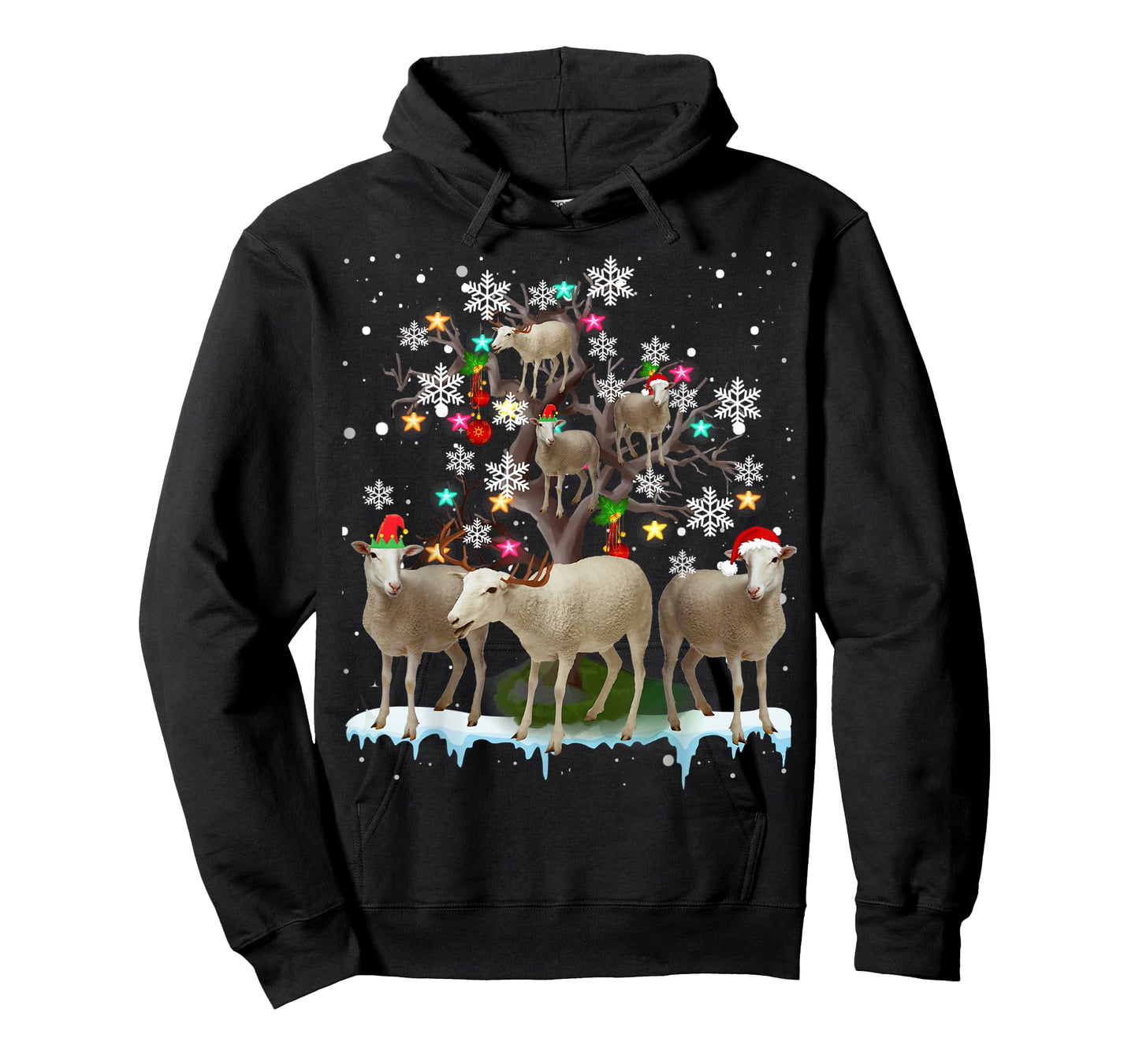 Christmas Sheep On Tree Funny Santa Sheep Lover Gifts T-Shirt
