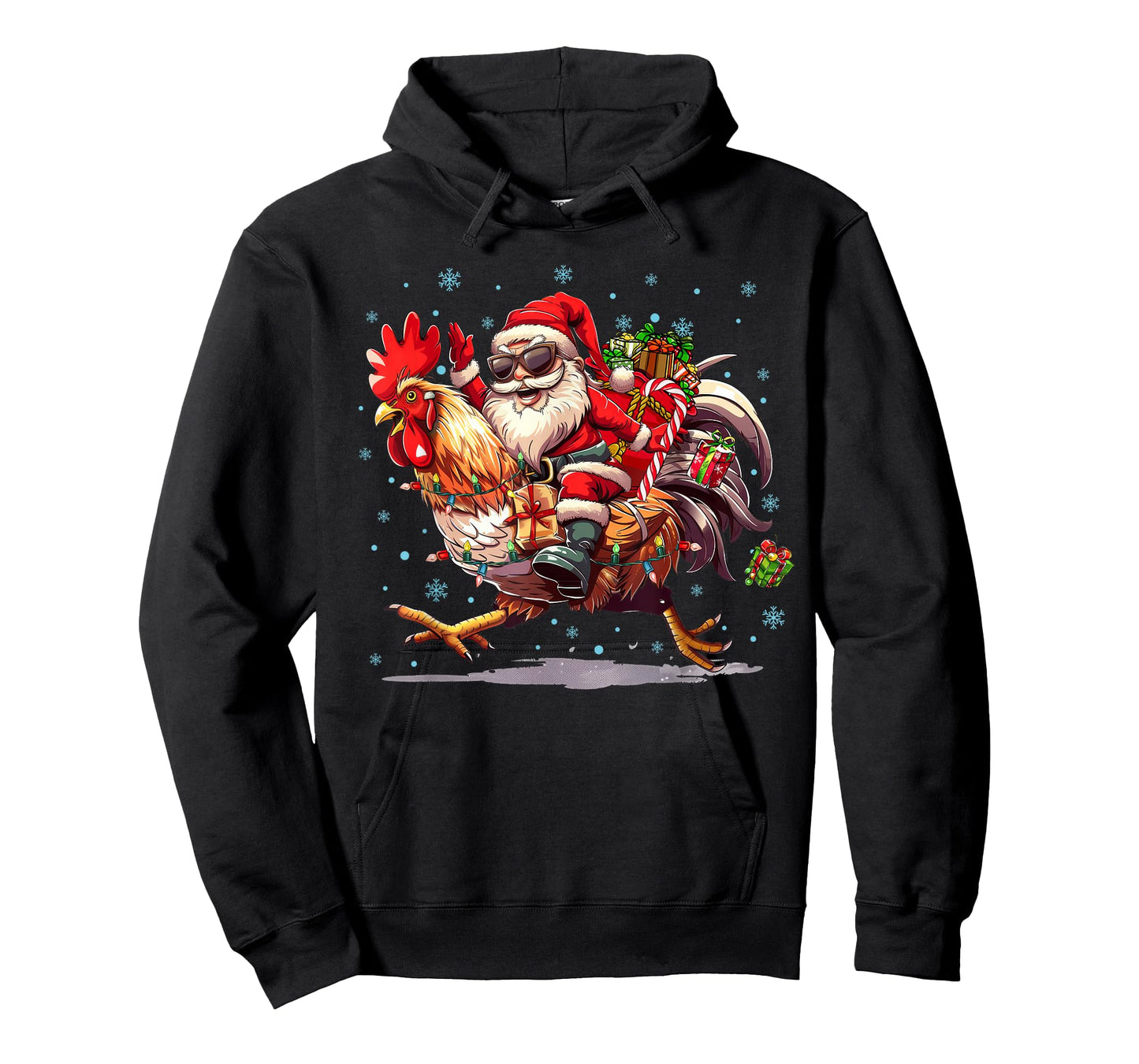 Chicken Lover Xmas Funny Santa Riding Chicken Christmas T-Shirt