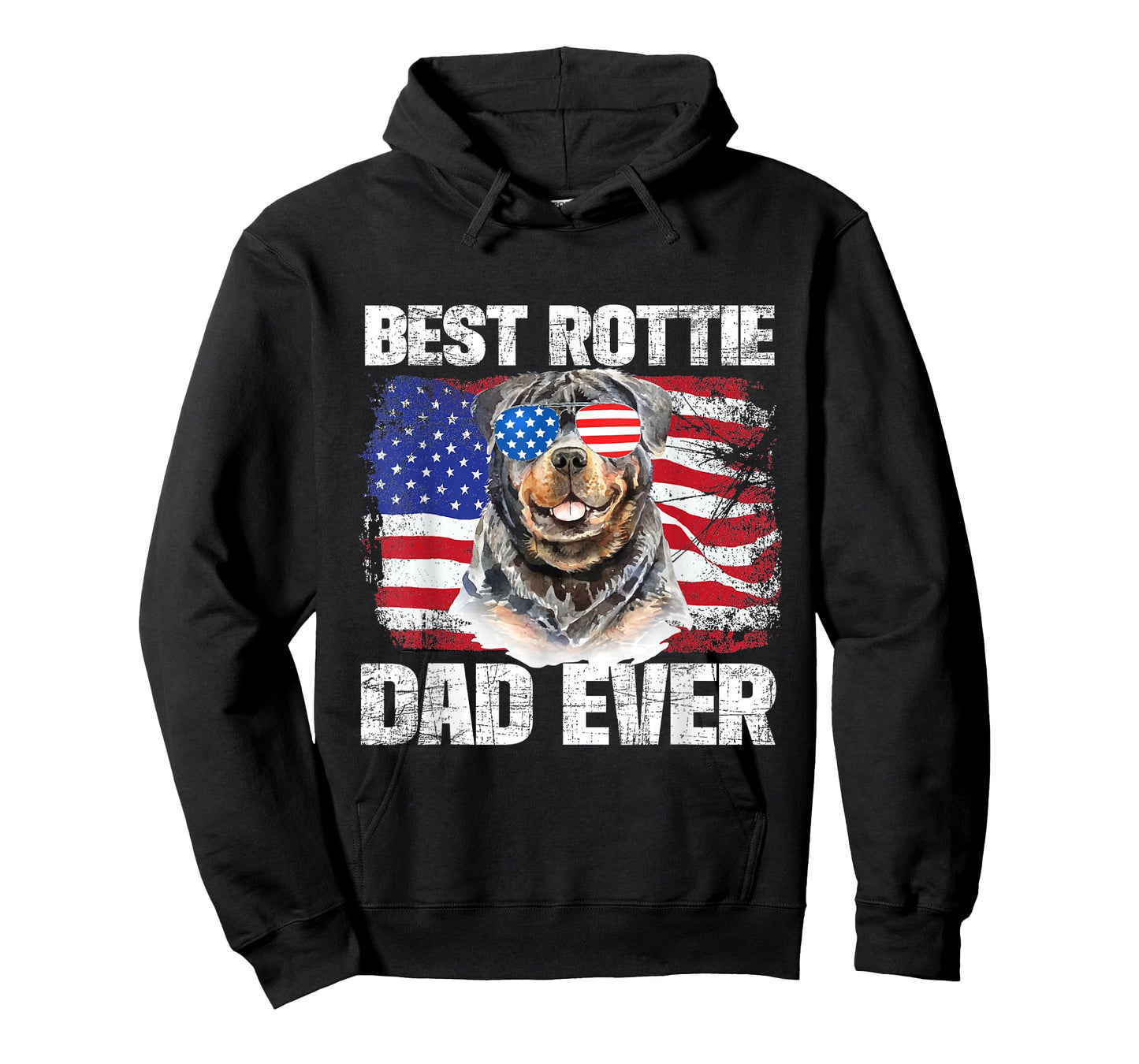 Best Rottie Dad Ever - American Flag Dog Owner Animal Lover T-Shirt for Women Kids Men