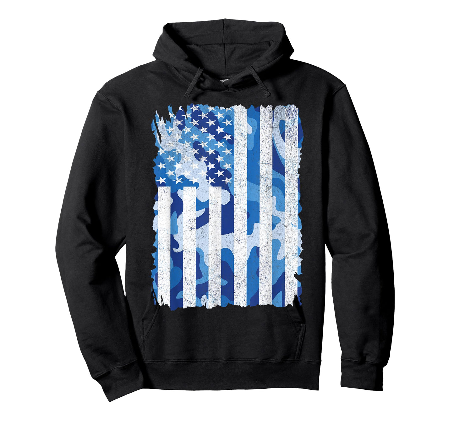 Blue Camo American Flag USA Camouflage Men Boys Youth Kids T-Shirt