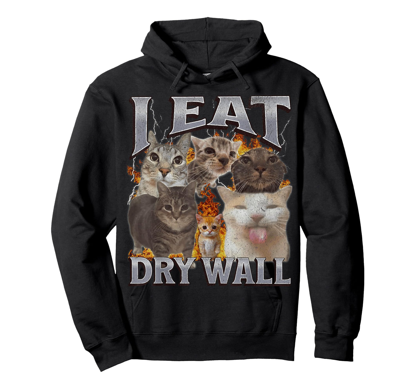 I Eat Drywall Funny Cat Meme Bootleg Graphic Men Women T-Shirt