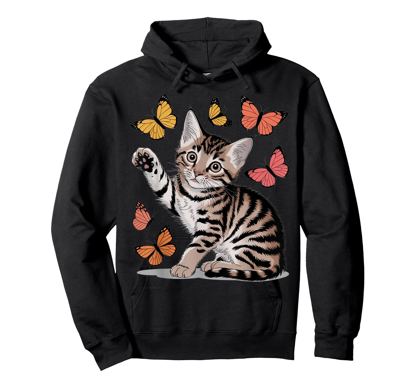Playful Butterfly Kitten T-Shirt