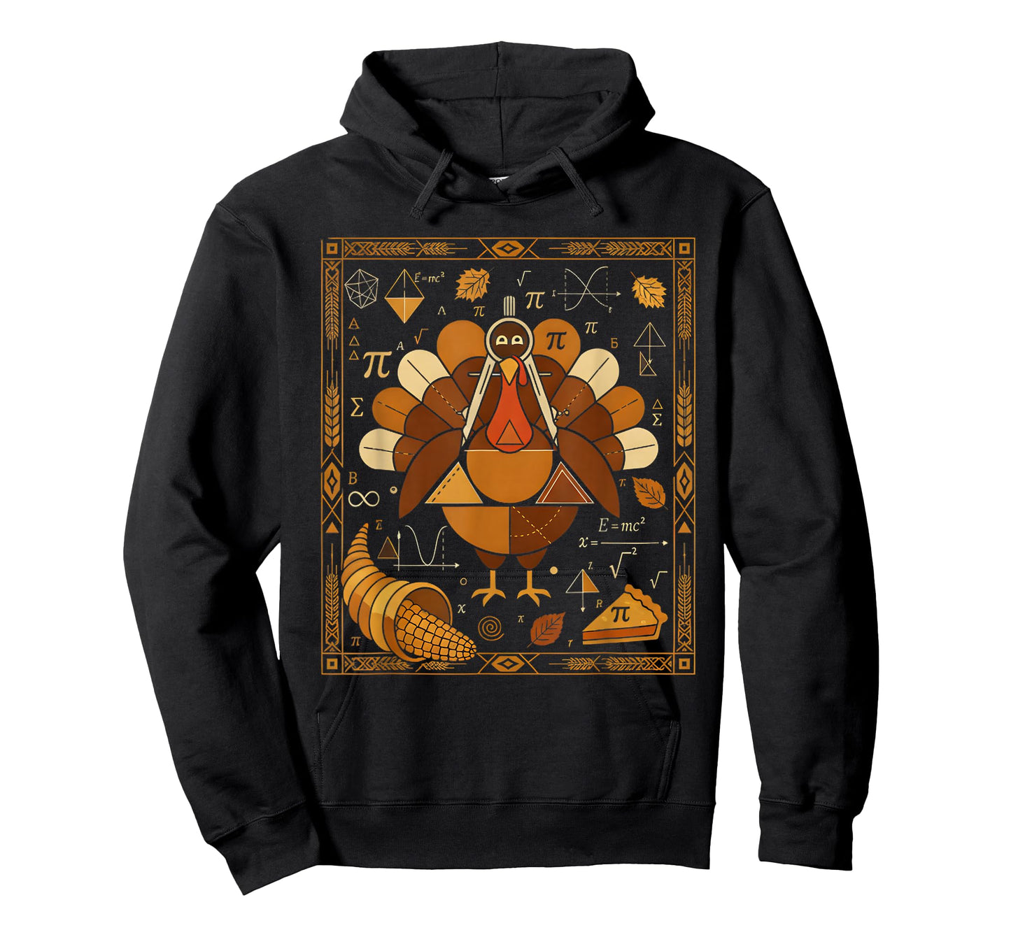 Funny Math Turkey Teacher Thanksgiving Geometric Pi Equation T-Shirt