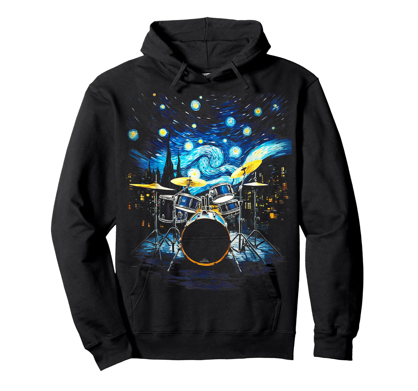 Drum Kit Percussionist Drummer Van Gogh Drums T-Shirt
