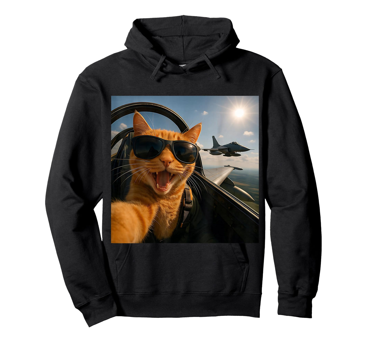 Cat Selfie Jet Airplane Funny Cat Gifts for Men Women Kids T-Shirt