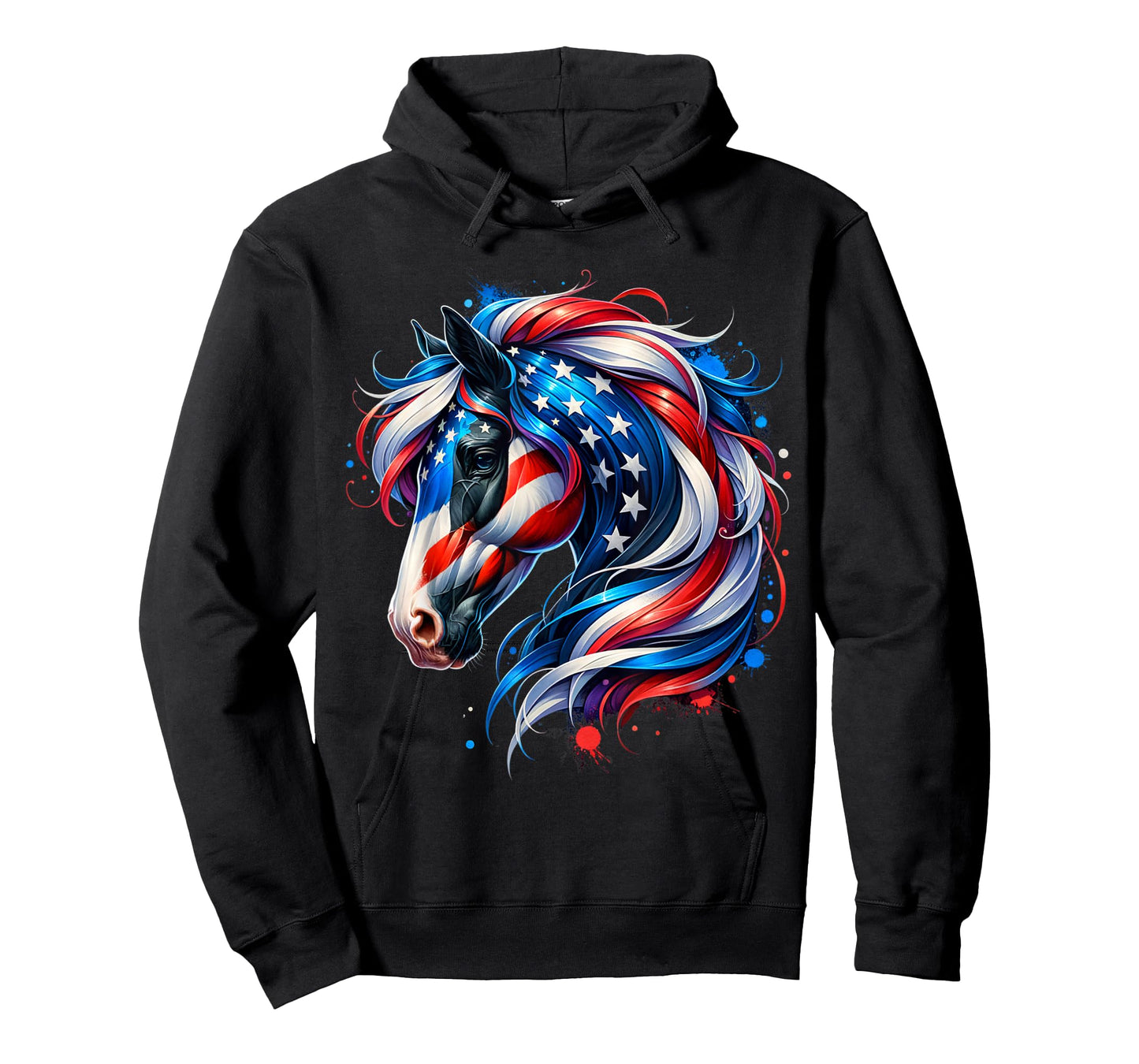 Horse 4th of July Patriotic Horse Graphic American Flag T-Shirt