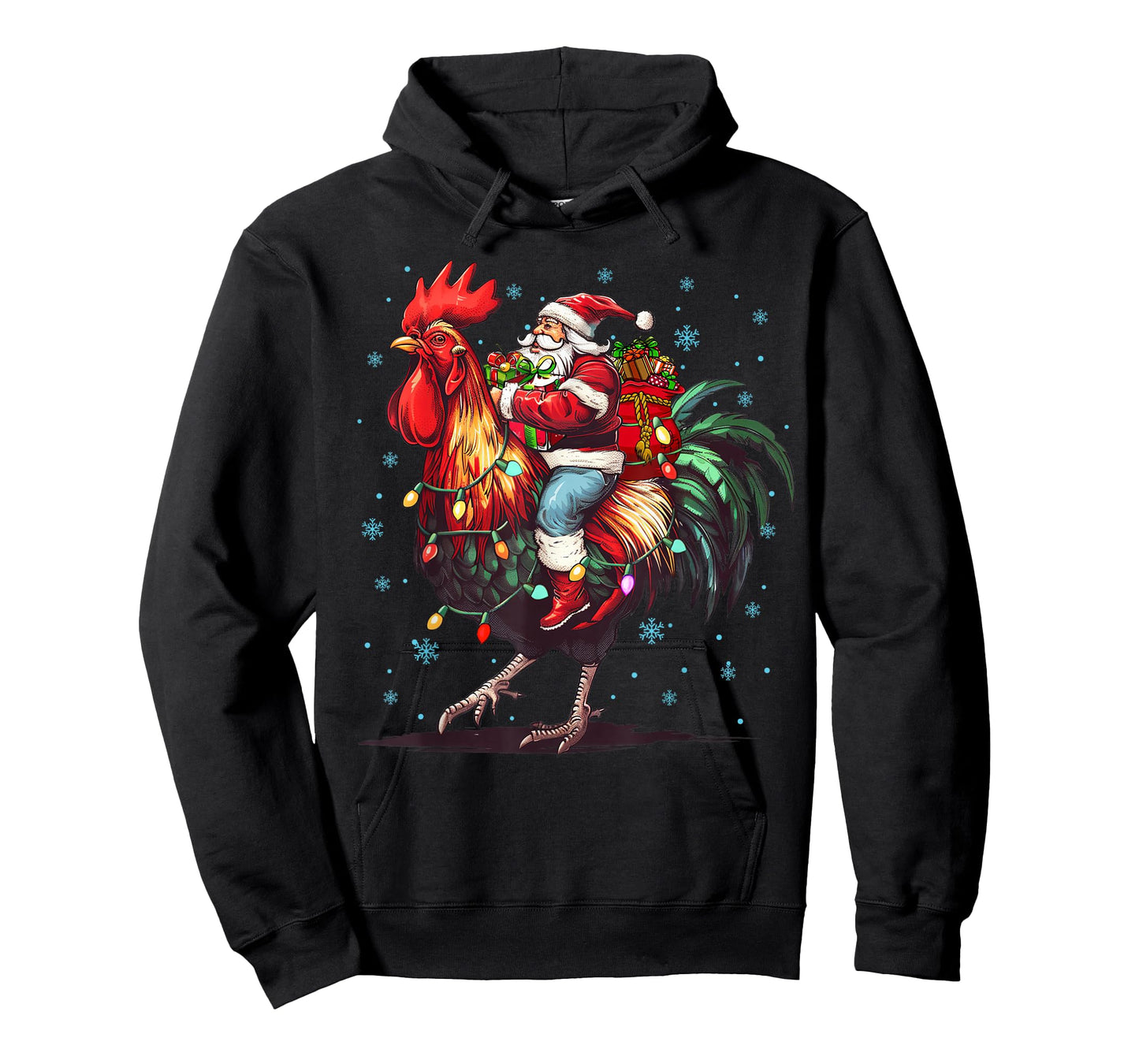Chicken Lover Xmas Funny Santa Riding Chicken Christmas 2025 T-Shirt