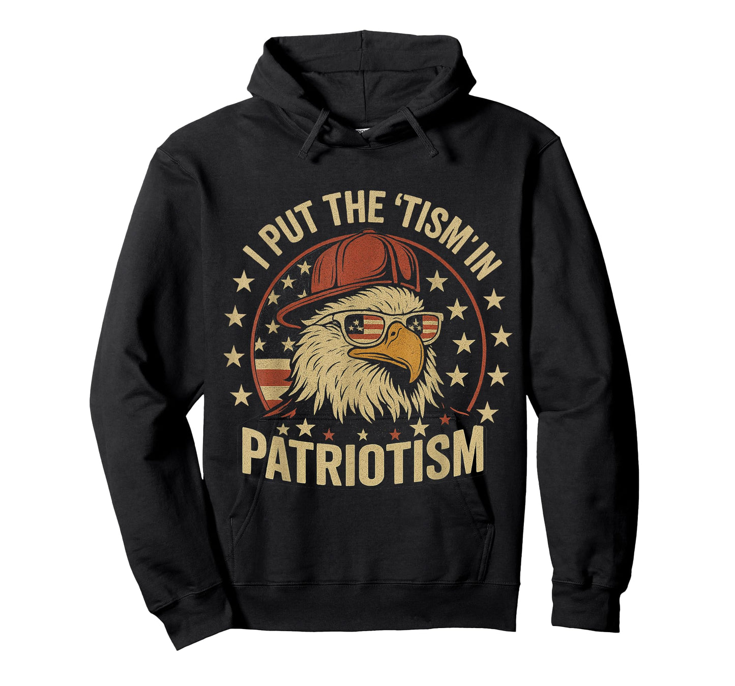 I Put The Tism in Patriotism Athletic American Bald Eagle T-Shirt
